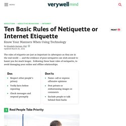 Ten Basic Rules of Netiquette or Internet Etiquette