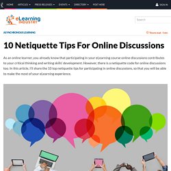 10 Netiquette Tips For Online Discussions