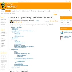 NetMQ+ RX (Streaming Data Demo App 2 of 2)