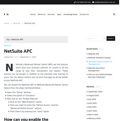 What is NetSuite’s Advanced Partner Centre (APC)