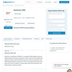 NetSuite CRM Pricing 2020 : Demo, Reviews & Features - 360Quadrants
