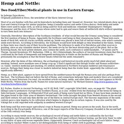 Hemp & Nettle: two fiber/food plants of the middle ages