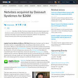 Netvibes acquired by Dassault Systèmes for $26M
