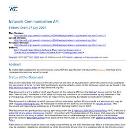 Network Communication API