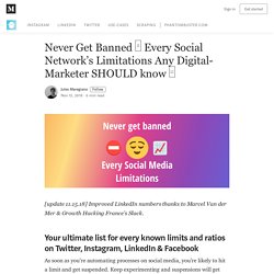 Never Get Banned ⛔ Every Social Network’s Limitations Any Digital-Marketer SHOULD know □