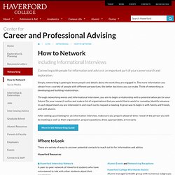 How To Network - Center for Career and Professional Advising
