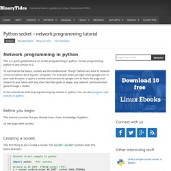 Python socket – network programming tutorial