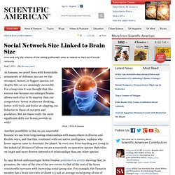 Social Network Size Linked to Brain Size