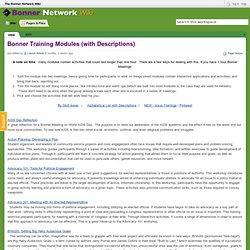 The Bonner Network Wiki / Bonner Training Modules (with Descript