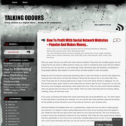 How To Profit With Social Network Websites – Popular And Makes Money… « Talking Odours