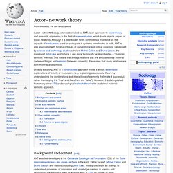 About Actor-Network Theory