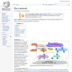 Tier 1 network