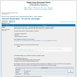 "Network Wizard Mods" - fix scan for usb dongle,