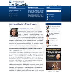 the Networker Blog» Blog Archive » Commercial Actors Should Never…