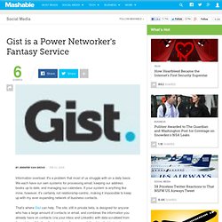 Gist is a Power Networker’s Fantasy Service