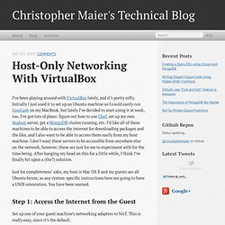Host-Only Networking with VirtualBox - Christopher Maier's Technical Blog