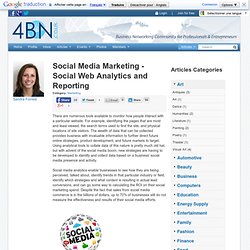 Social Media Marketing - Social Web Analytics and Reporting