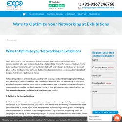 Ways to Optimize your Networking at Exhibitions