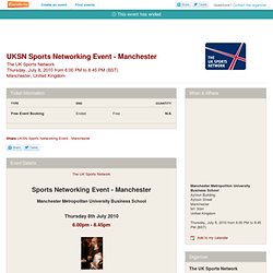 UKSN Sports Networking Event - Manchester