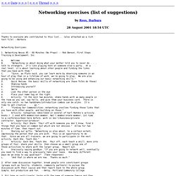 Networking exercises (list of suggestions)