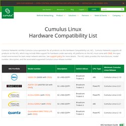 Cumulus Linux Hardware Compatibility List