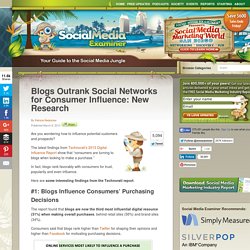 Blogs Outrank Social Networks for Consumer Influence: New Research