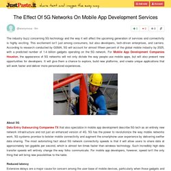 The Effect Of 5G Networks On Mobile App Development Services