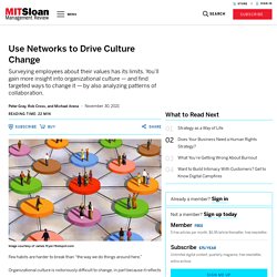 Use Networks to Drive Culture Change
