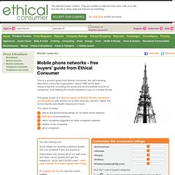 Mobile phone networks - free buyers' guide from Ethical Consumer