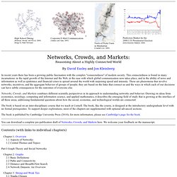 Networks, Crowds, and Markets: A Book by David Easley and Jon Kleinberg