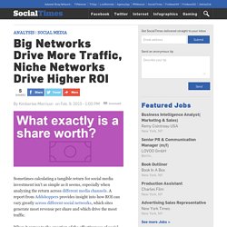 Big Networks Drive More Traffic, Niche Networks Drive Higher ROI