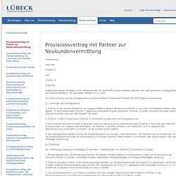 Provisionsvertrag mit Partner zur Neukundenvermittlung