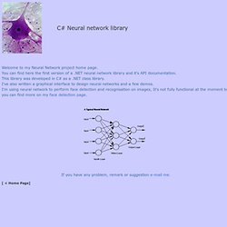 Neural Network Library project in C# home page
