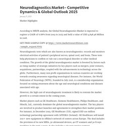 Neurodiagnostics Market– Competitive Dynamics & Global Outlook 2025  – Telegraph