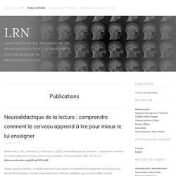 Neurodidactique de la lecture : comprendre comment le cerveau apprend à lire pour mieux le lui enseigner — LRN