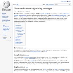 Neuroevolution of augmenting topologies