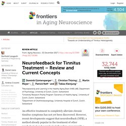 Neurofeedback for Tinnitus Treatment – Review and Current Concepts