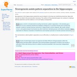 Neurogenesis assists pattern separation in the hippocampus - supermemo.guru