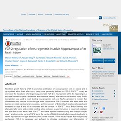 FGF-2 regulation of neurogenesis in adult hippocampus after brain injury