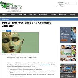 Equity, Neuroscience and Cognitive Capacity