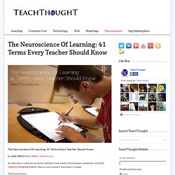 The Neuroscience Of Learning: 41 Terms Every Teacher Should Know - TeachThought