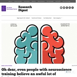 Oh dear, even people with neuroscience training believe an awful lot of brain myths – Research Digest