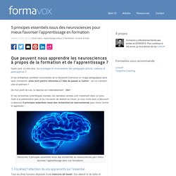 5 principes issus des neurosciences pour favoriser l'apprentissage en formation