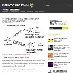 Boosting depression-causing mechanisms in brain increases resilience, surprisingly