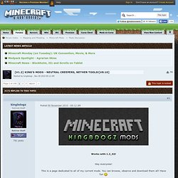 [V3.10] Kingbdogz Mod - Obsidian Tools, Sand Creepers! 1.2.6 - Minecraft Forums