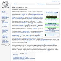 Carbon neutral fuel