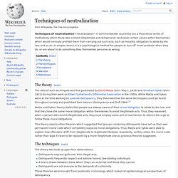 Techniques of neutralization