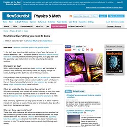Neutrinos: Everything you need to know - physics-math - 27 September 2011