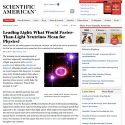 Leading Light: What Would Faster-Than-Light Neutrinos Mean for Physics?