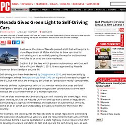 Nevada Gives Green Light to Self-Driving Cars